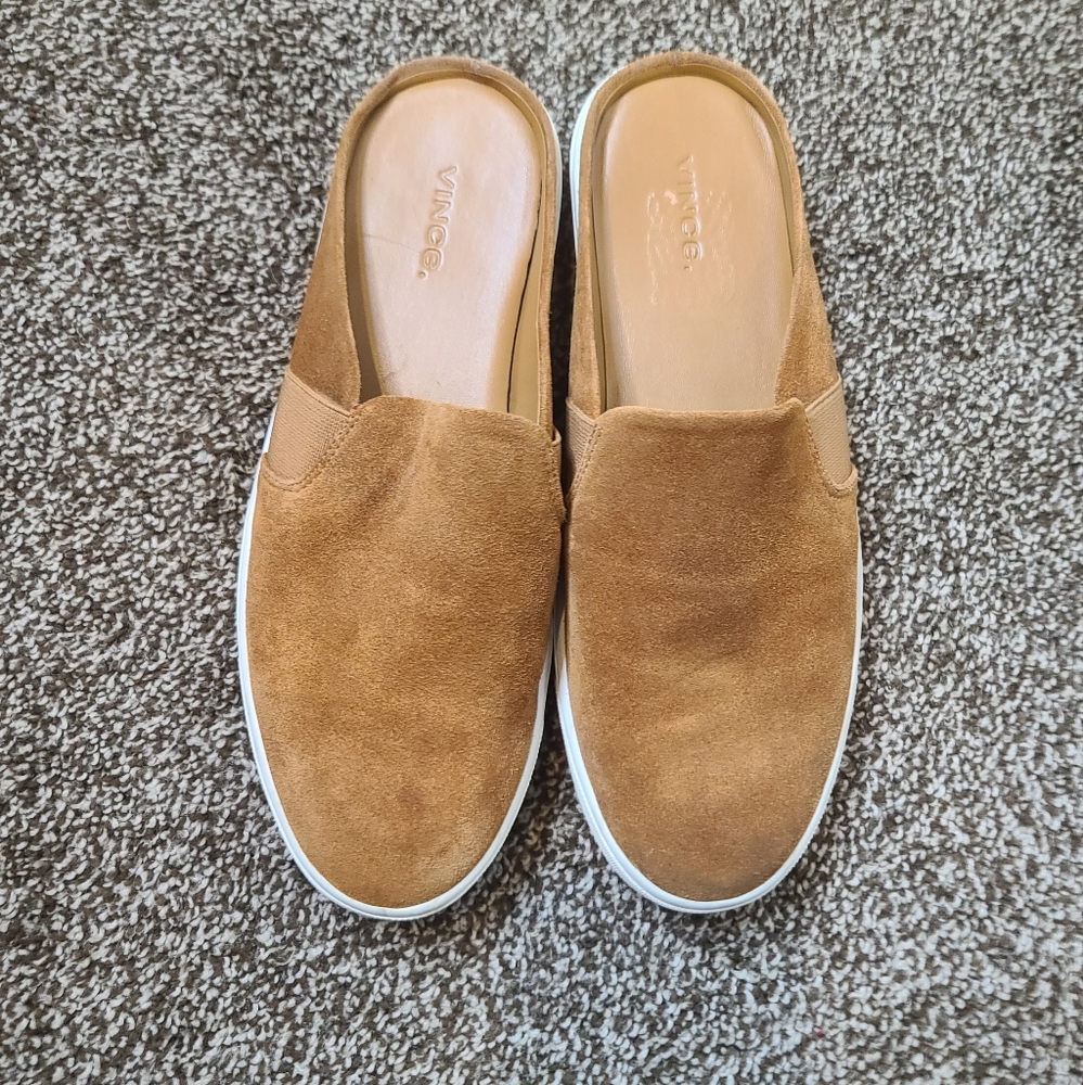 Vince Camel Suede Slip-On Mules